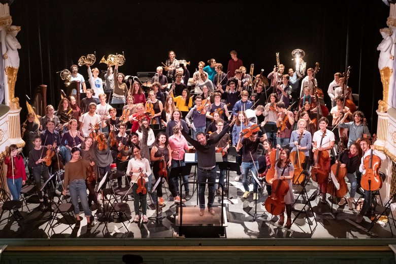 Kunstkarte /"Das Orchester/" Mahler dirigiert die Wiener Max Oppenheimer